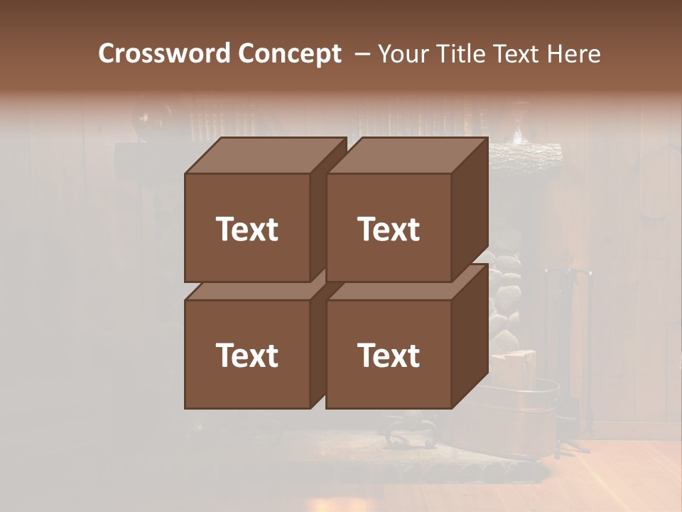 Stone Fireplace With Books On The Mantel And The Fire Blazing Inside With Natural Light PowerPoint Template