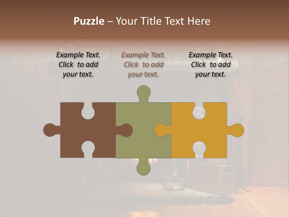 Stone Fireplace With Books On The Mantel And The Fire Blazing Inside With Natural Light PowerPoint Template