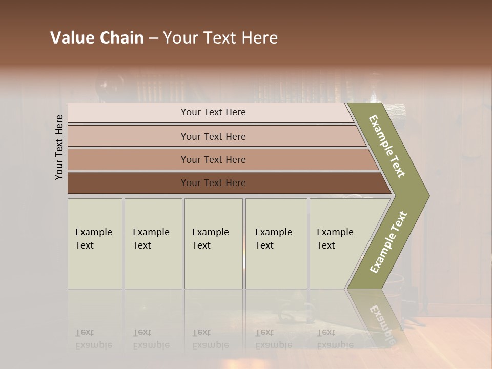 Stone Fireplace With Books On The Mantel And The Fire Blazing Inside With Natural Light PowerPoint Template