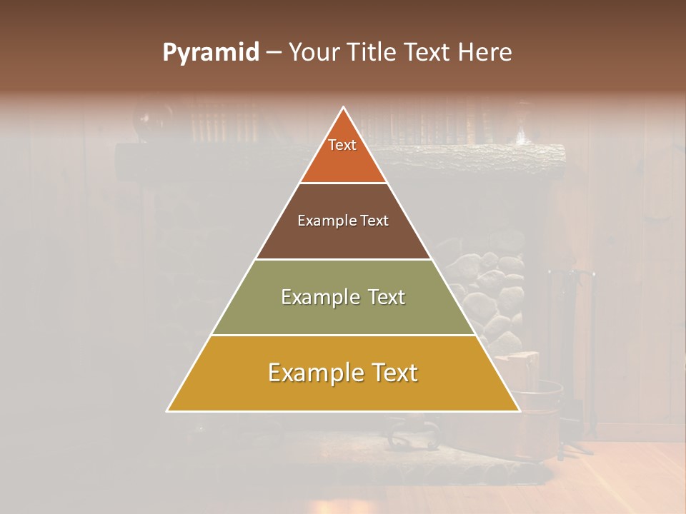 Stone Fireplace With Books On The Mantel And The Fire Blazing Inside With Natural Light PowerPoint Template