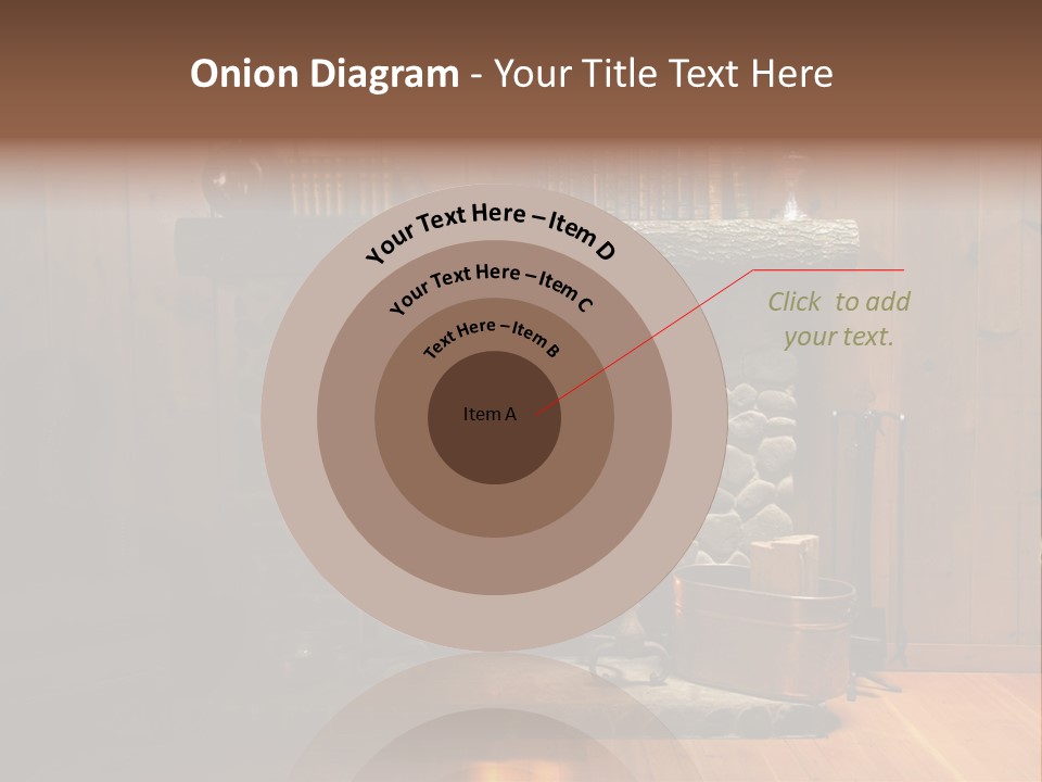 Stone Fireplace With Books On The Mantel And The Fire Blazing Inside With Natural Light PowerPoint Template