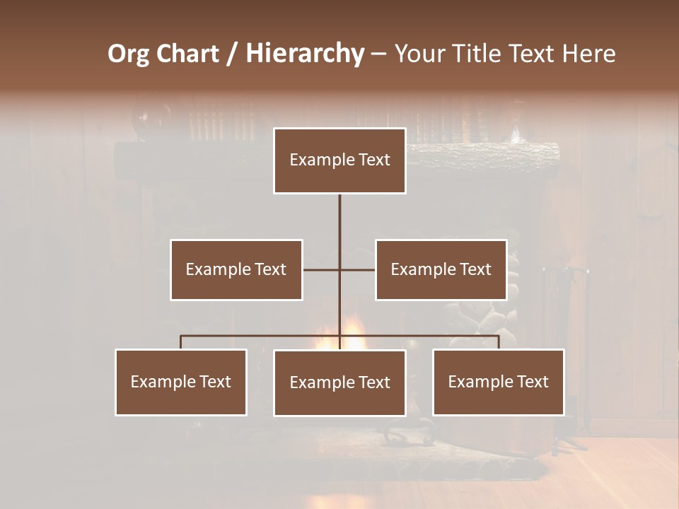 Stone Fireplace With Books On The Mantel And The Fire Blazing Inside With Natural Light PowerPoint Template