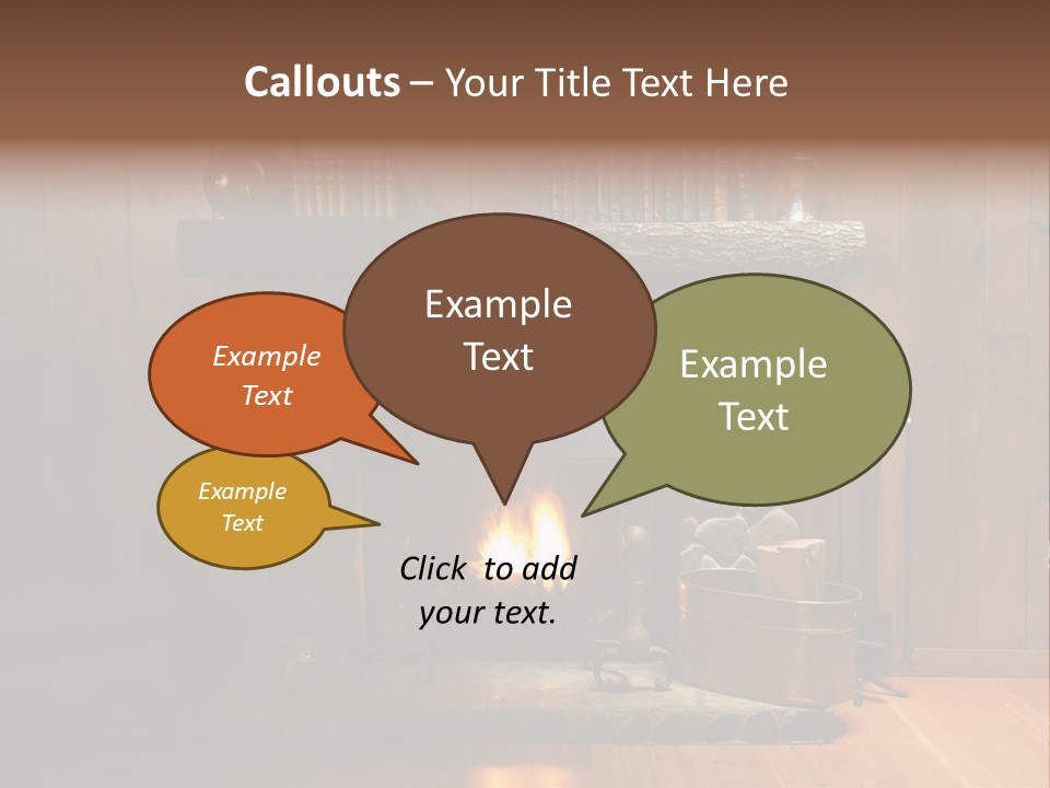 Stone Fireplace With Books On The Mantel And The Fire Blazing Inside With Natural Light PowerPoint Template