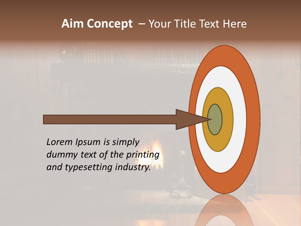 Stone Fireplace With Books On The Mantel And The Fire Blazing Inside With Natural Light PowerPoint Template