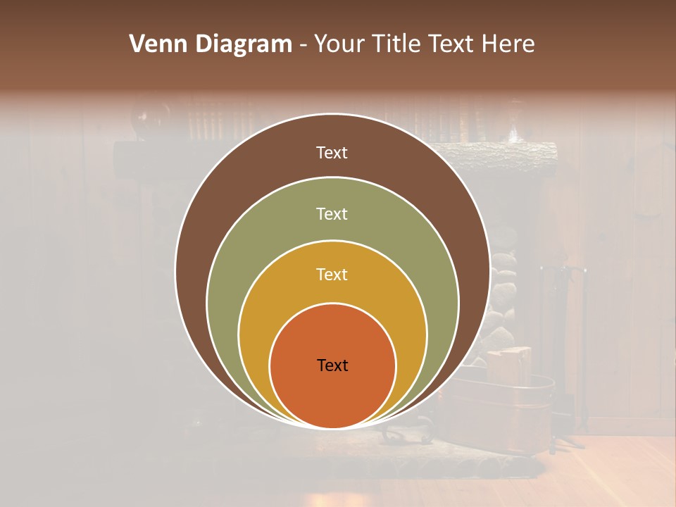 Stone Fireplace With Books On The Mantel And The Fire Blazing Inside With Natural Light PowerPoint Template