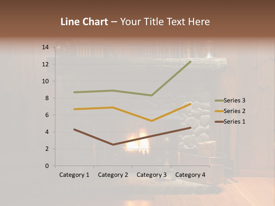 Stone Fireplace With Books On The Mantel And The Fire Blazing Inside With Natural Light PowerPoint Template