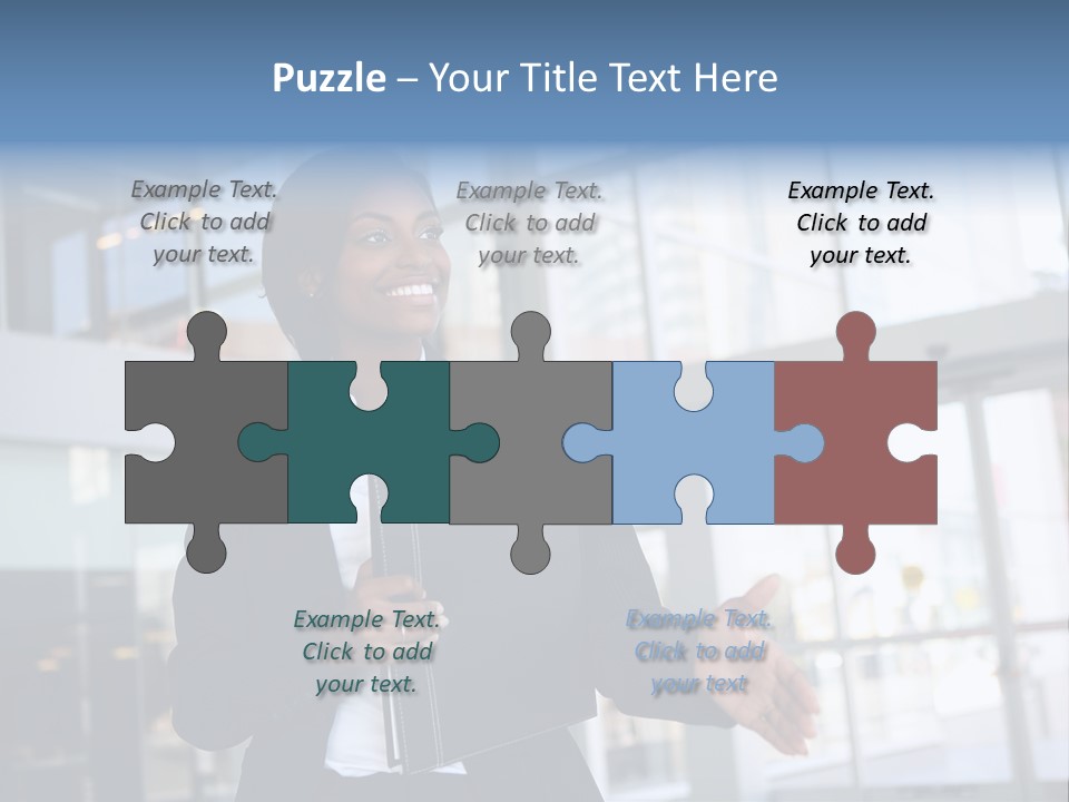 A Pretty African American Business Woman Offering A Handshake PowerPoint Template