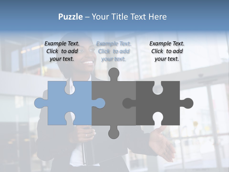 A Pretty African American Business Woman Offering A Handshake PowerPoint Template