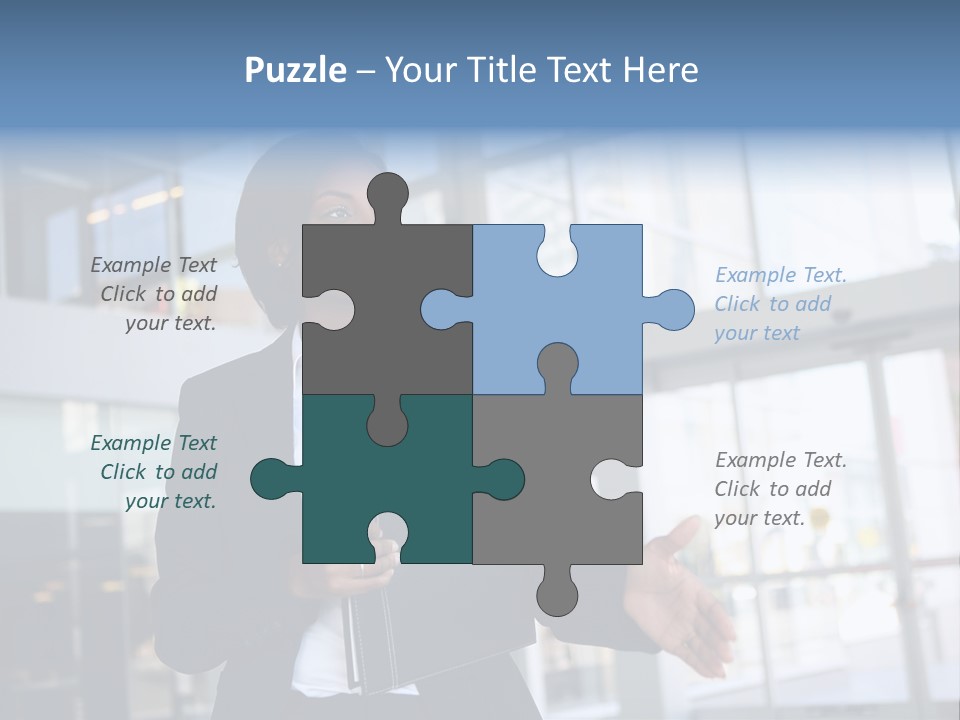 A Pretty African American Business Woman Offering A Handshake PowerPoint Template