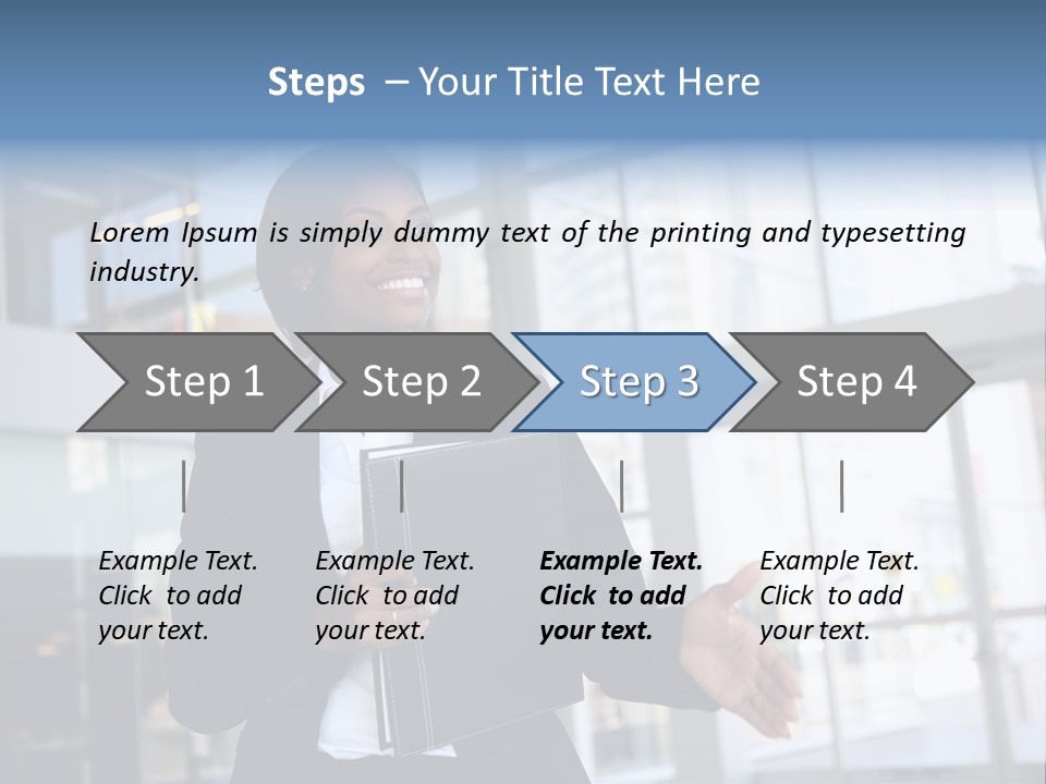 A Pretty African American Business Woman Offering A Handshake PowerPoint Template