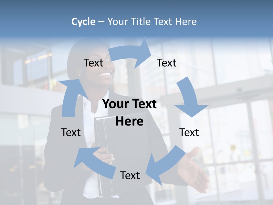 A Pretty African American Business Woman Offering A Handshake PowerPoint Template