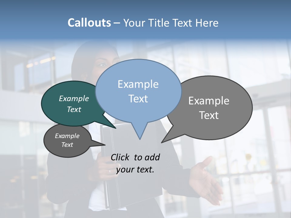 A Pretty African American Business Woman Offering A Handshake PowerPoint Template