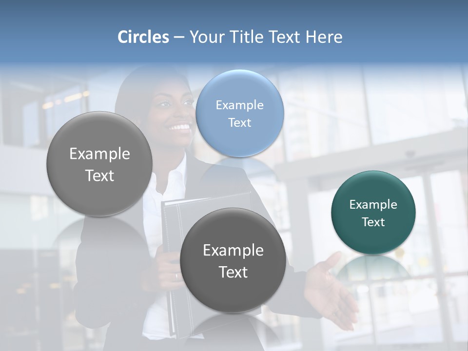 A Pretty African American Business Woman Offering A Handshake PowerPoint Template