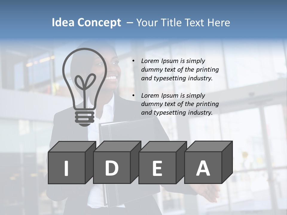 A Pretty African American Business Woman Offering A Handshake PowerPoint Template