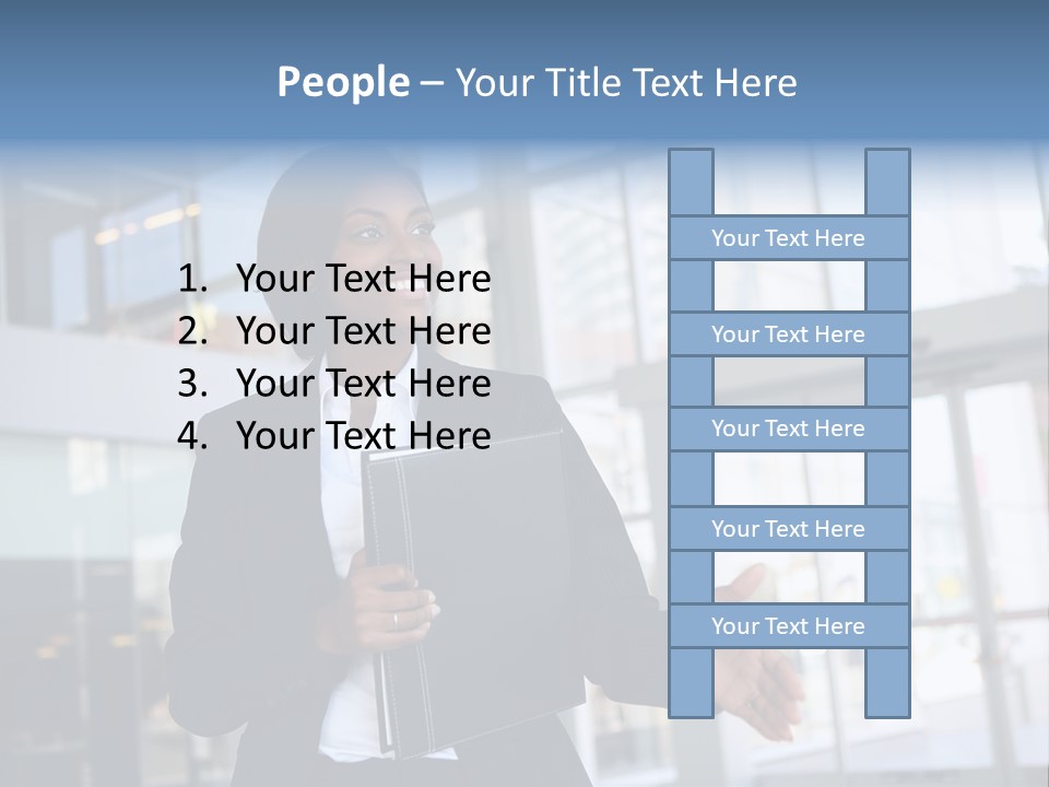 A Pretty African American Business Woman Offering A Handshake PowerPoint Template