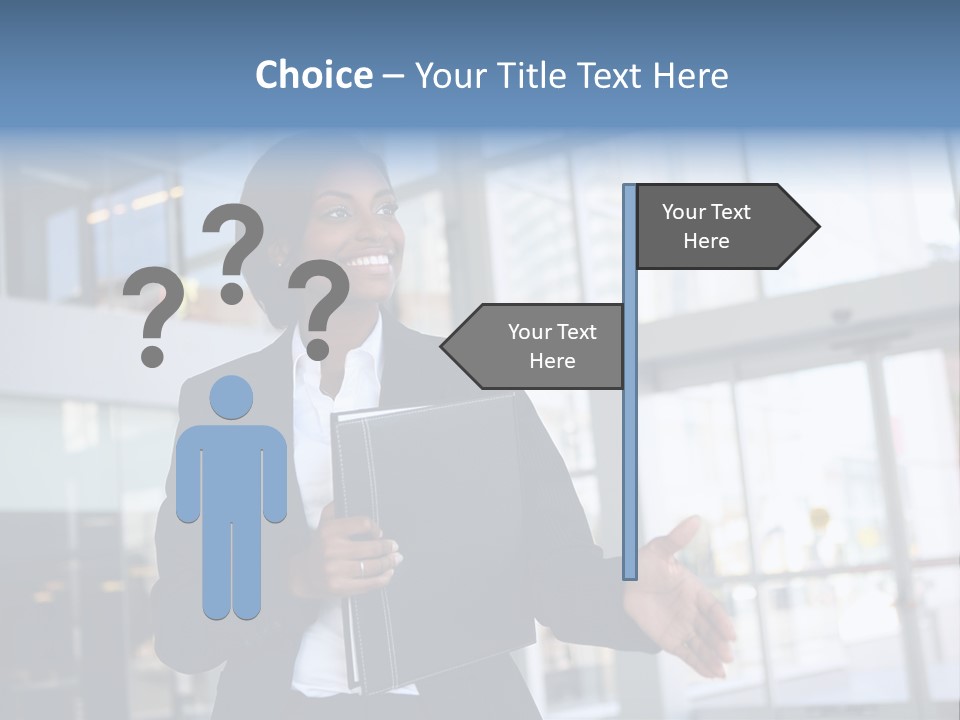 A Pretty African American Business Woman Offering A Handshake PowerPoint Template