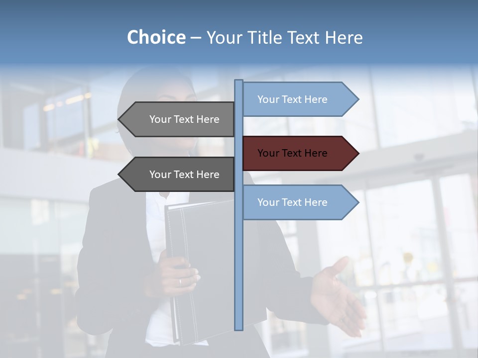 A Pretty African American Business Woman Offering A Handshake PowerPoint Template