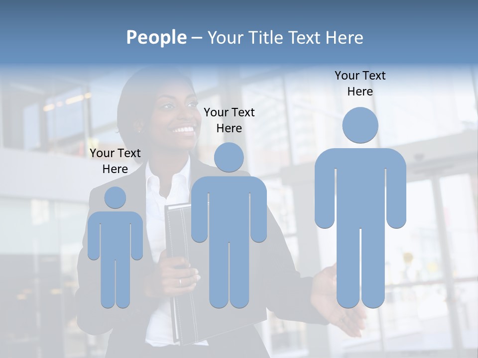 A Pretty African American Business Woman Offering A Handshake PowerPoint Template