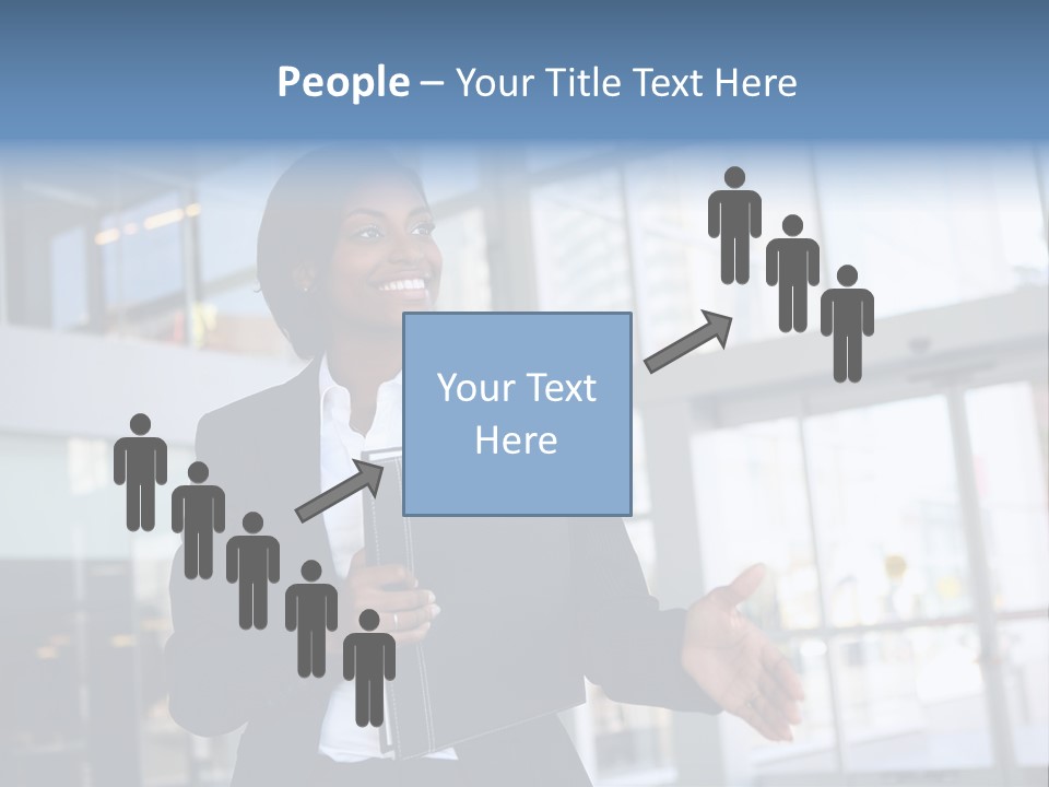 A Pretty African American Business Woman Offering A Handshake PowerPoint Template