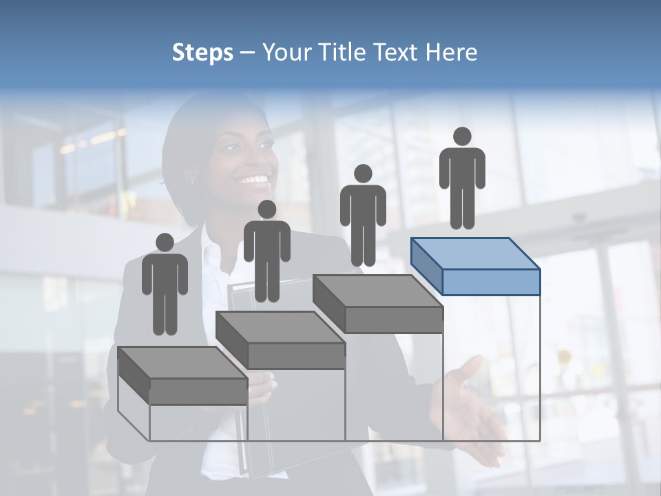 A Pretty African American Business Woman Offering A Handshake PowerPoint Template
