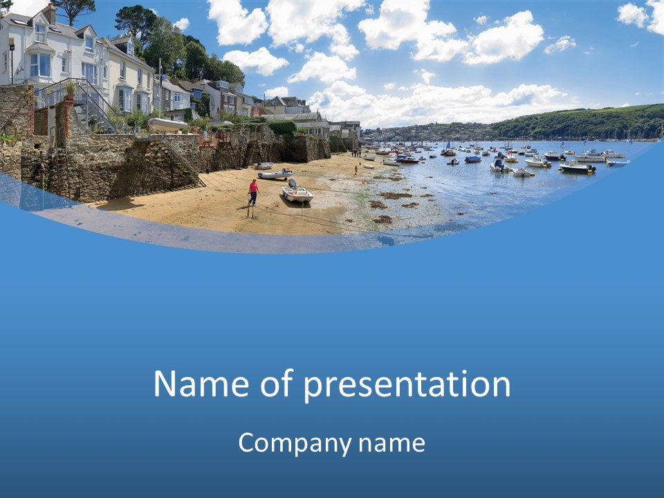 The Estuary Of The River Fowey Town Of Fowey South Cornish Coast Cornwall England Uk PowerPoint Template