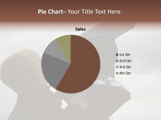 Boy Looking Into The Sky Through A Telescope. PowerPoint Template