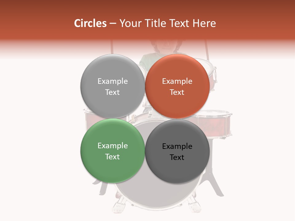 A Young Boy Sitting Behind A Drum Set PowerPoint Template