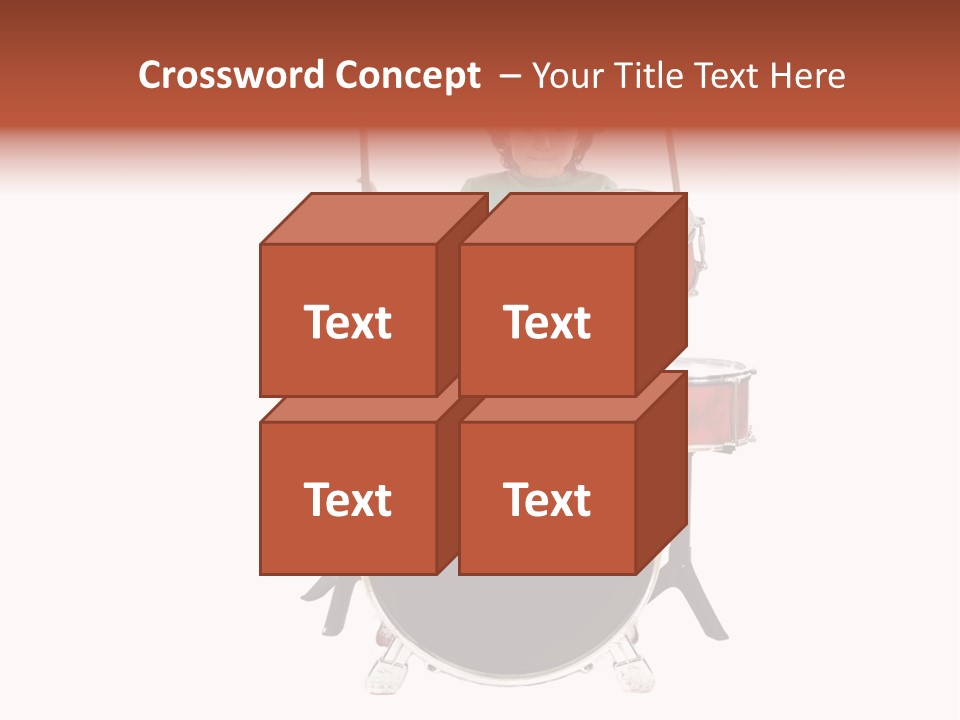 A Young Boy Sitting Behind A Drum Set PowerPoint Template