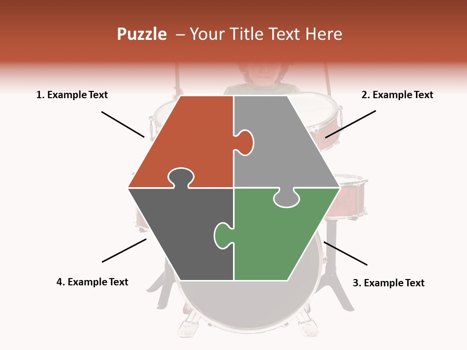 A Young Boy Sitting Behind A Drum Set PowerPoint Template