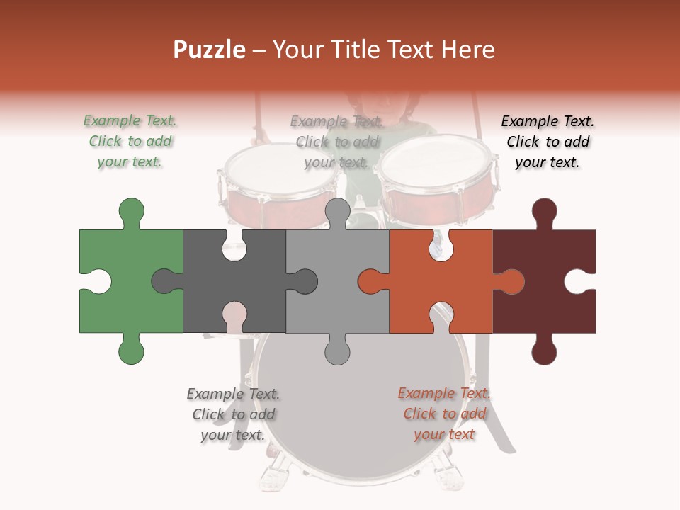 A Young Boy Sitting Behind A Drum Set PowerPoint Template