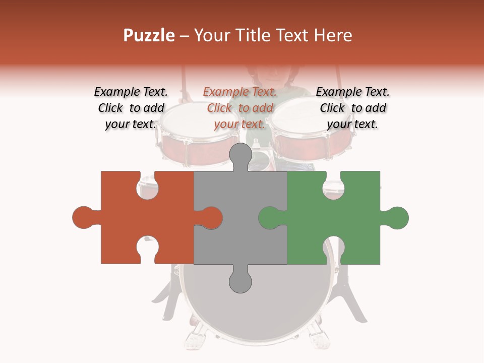 A Young Boy Sitting Behind A Drum Set PowerPoint Template