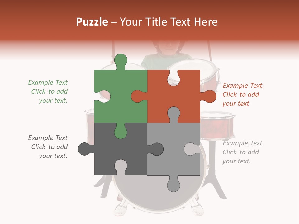 A Young Boy Sitting Behind A Drum Set PowerPoint Template