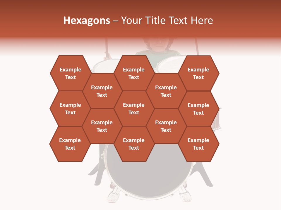 A Young Boy Sitting Behind A Drum Set PowerPoint Template