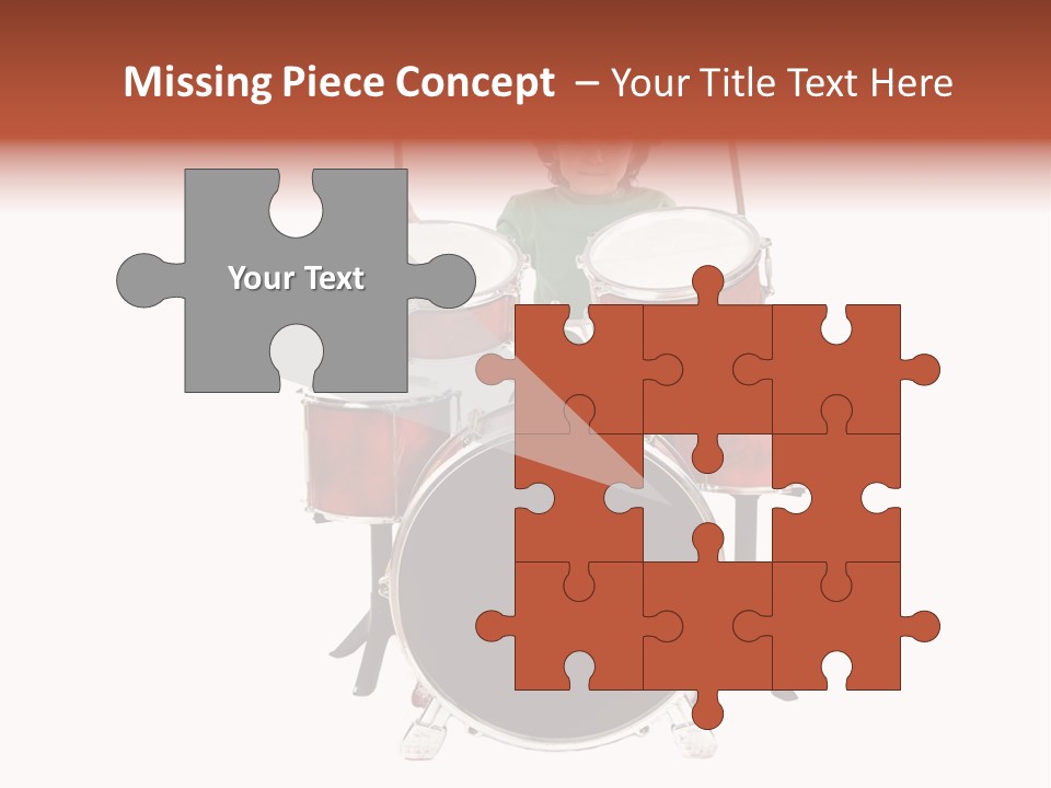 A Young Boy Sitting Behind A Drum Set PowerPoint Template
