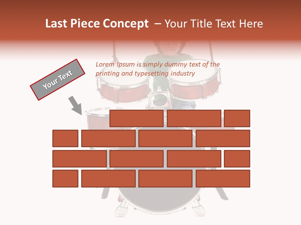 A Young Boy Sitting Behind A Drum Set PowerPoint Template