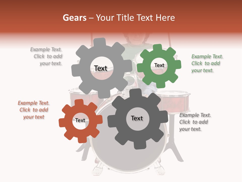 A Young Boy Sitting Behind A Drum Set PowerPoint Template