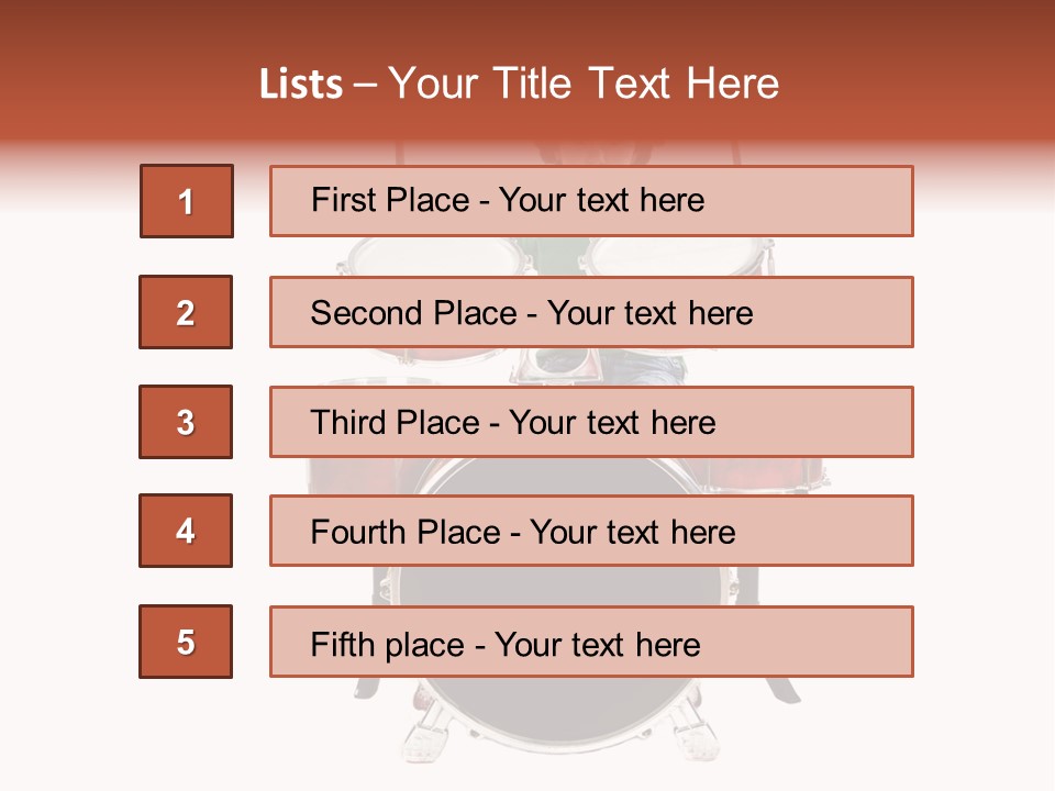 A Young Boy Sitting Behind A Drum Set PowerPoint Template