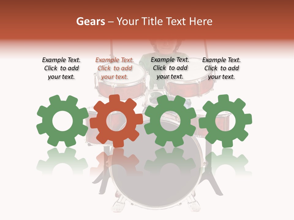 A Young Boy Sitting Behind A Drum Set PowerPoint Template