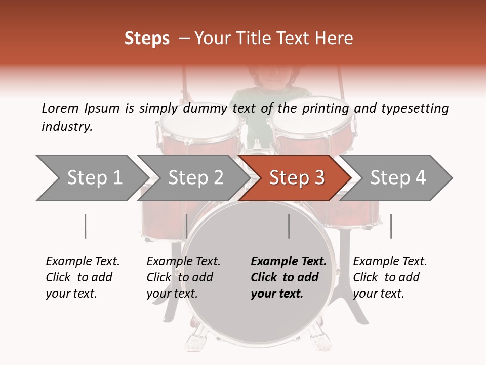 A Young Boy Sitting Behind A Drum Set PowerPoint Template