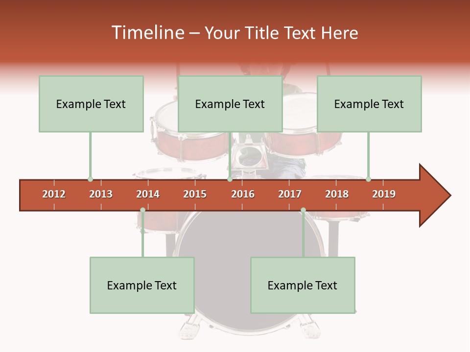 A Young Boy Sitting Behind A Drum Set PowerPoint Template