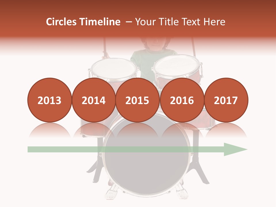 A Young Boy Sitting Behind A Drum Set PowerPoint Template