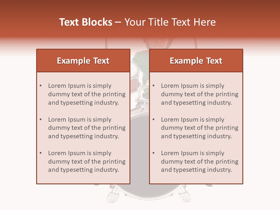 A Young Boy Sitting Behind A Drum Set PowerPoint Template