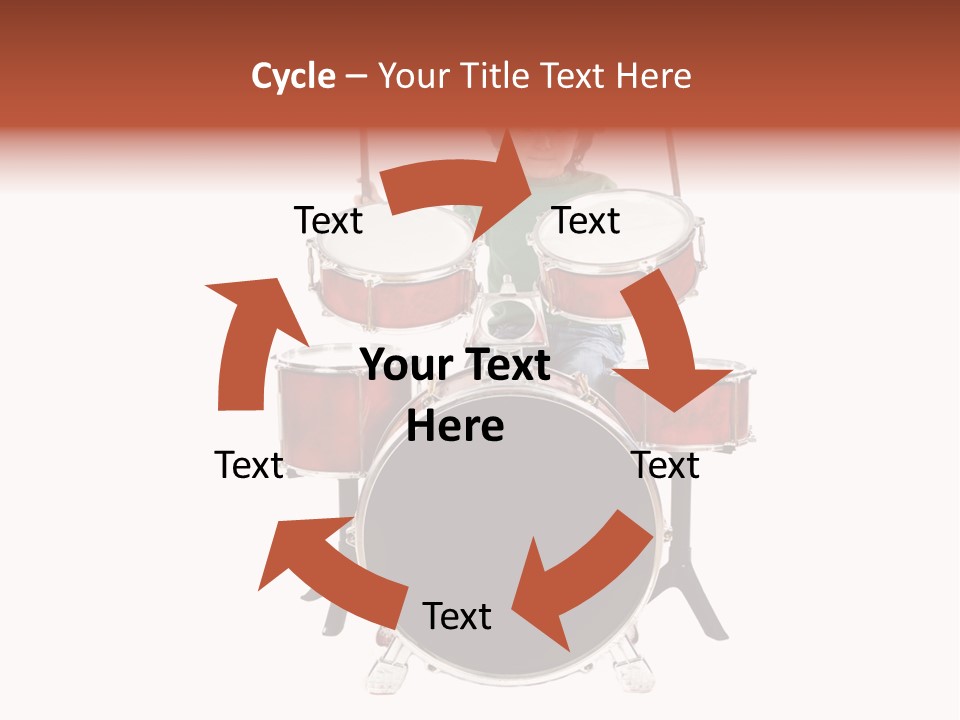 A Young Boy Sitting Behind A Drum Set PowerPoint Template