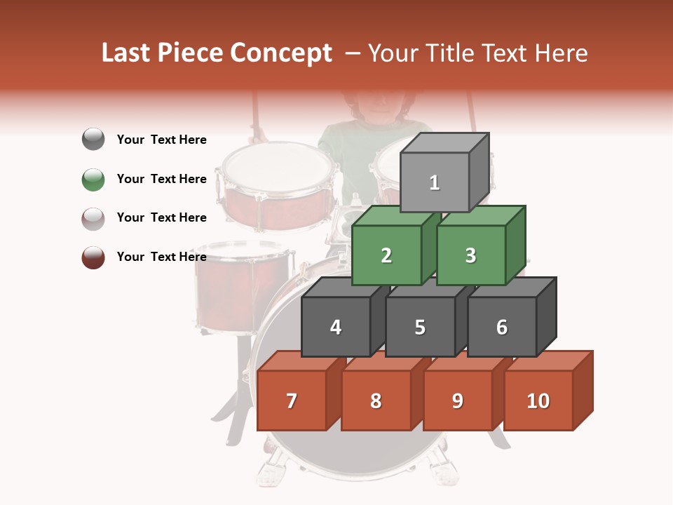 A Young Boy Sitting Behind A Drum Set PowerPoint Template