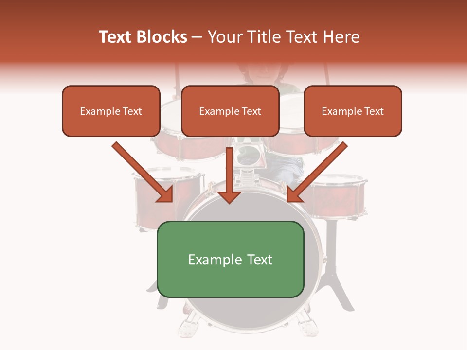 A Young Boy Sitting Behind A Drum Set PowerPoint Template
