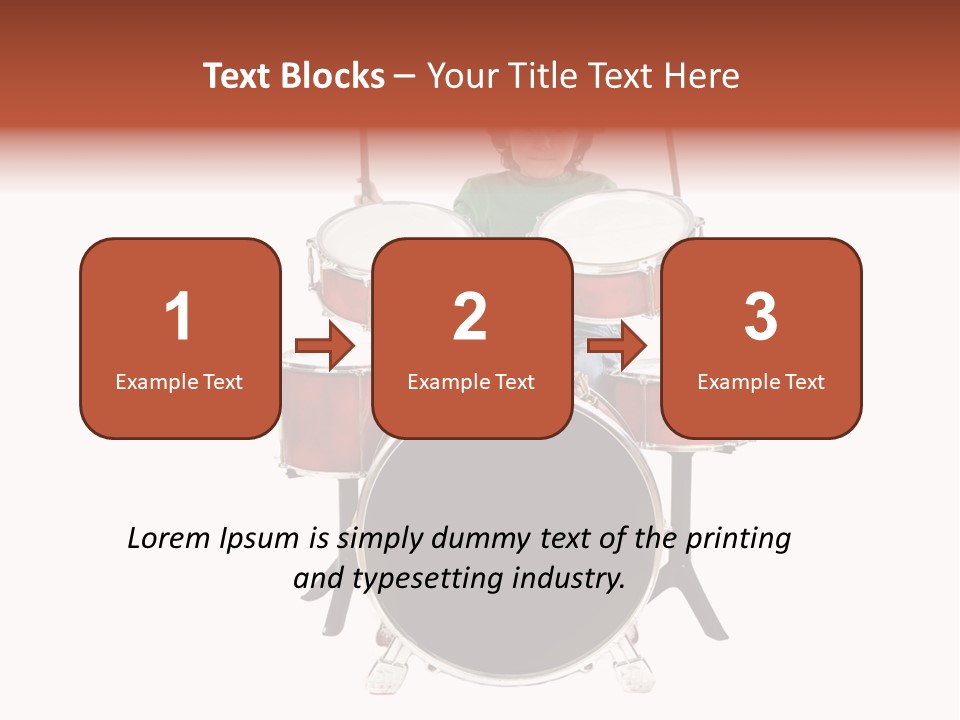 A Young Boy Sitting Behind A Drum Set PowerPoint Template