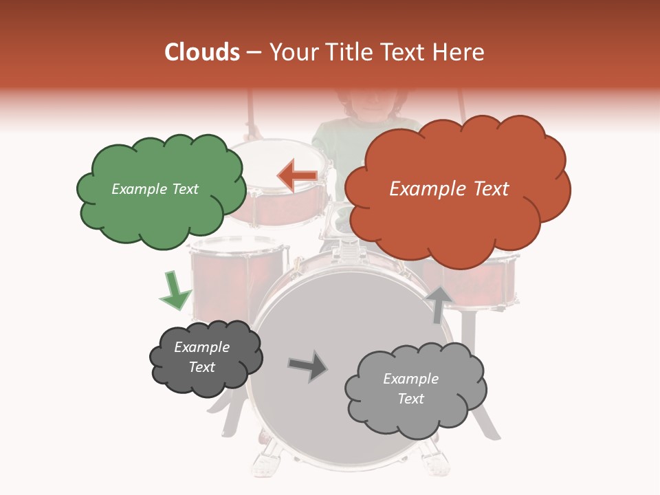 A Young Boy Sitting Behind A Drum Set PowerPoint Template
