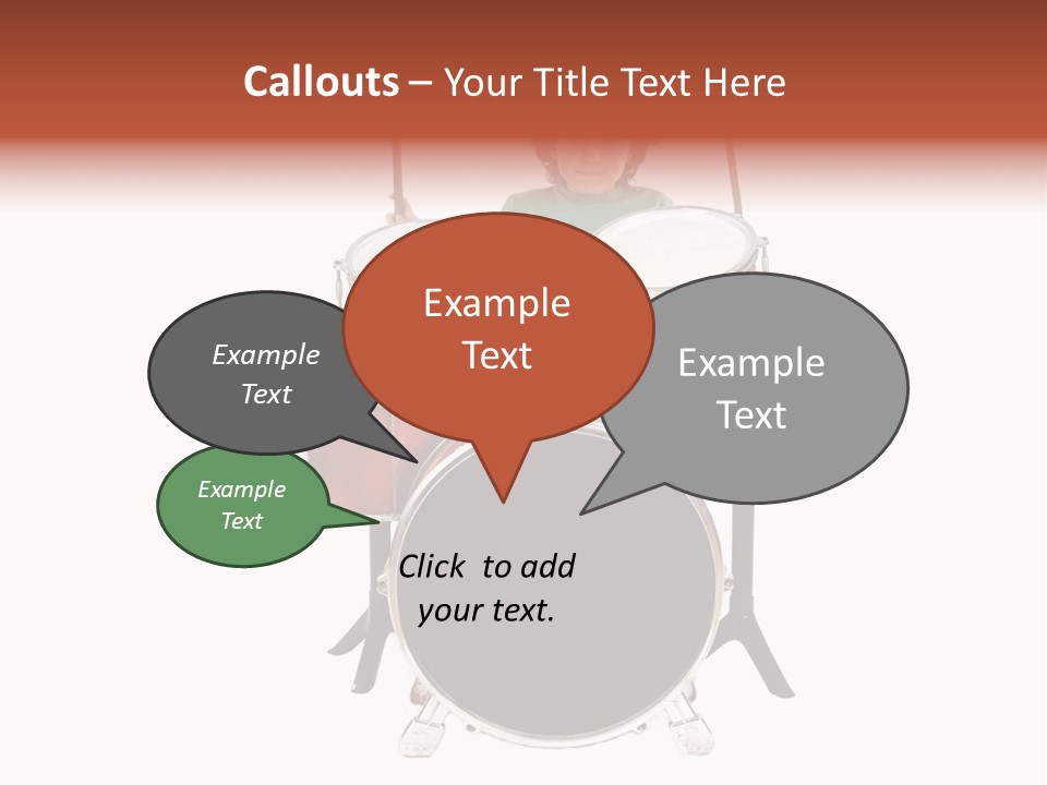 A Young Boy Sitting Behind A Drum Set PowerPoint Template