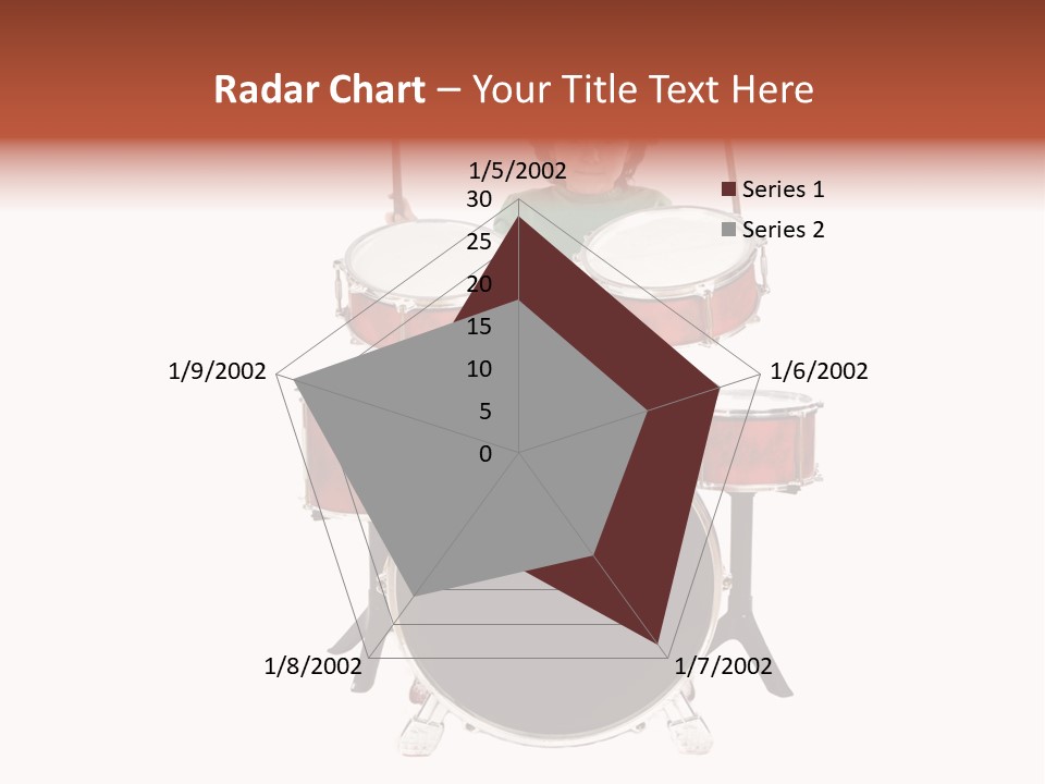 A Young Boy Sitting Behind A Drum Set PowerPoint Template