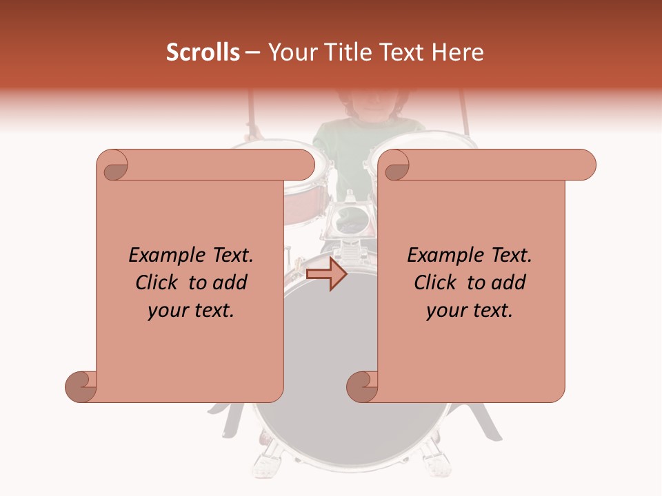A Young Boy Sitting Behind A Drum Set PowerPoint Template